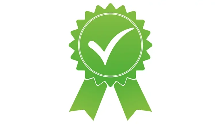 Badge verde con segno di spunta che rappresenta la certificazione e il rispetto delle best practice nel web - Qualità tecnica di un sito web